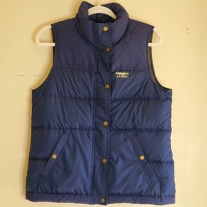 L.L. Bean women sz Sm Blue Puffer Vest Down insulation outdoor Activewear NWT